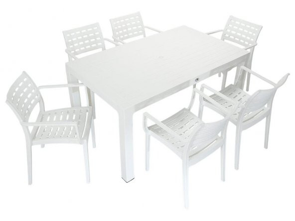 Mandella Wood 90x150 Cafe Koltuk Masa Takımı BEYAZ ürün görseli 1