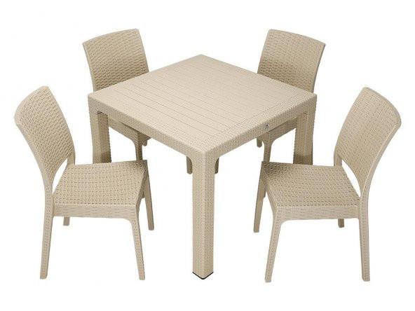 Mandella Elit Rattan 90x90 Elit Sandalye Masa Takımı ÇÖLBEJİ ürün görseli 1