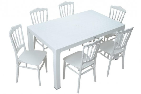 Mandella Wood 90x150 Silver Napolyon Sandalye Masa Takımı ürün görseli 1