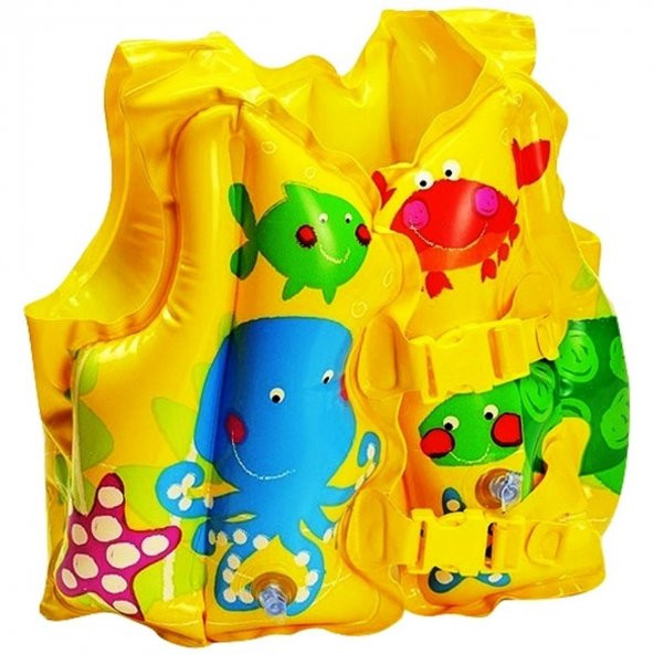İntex Balık Desenli Baskılı Yelek 41x30 cm Bebek Havuz Giysisi Çocuk Havuz Giysisi ürün görseli 1