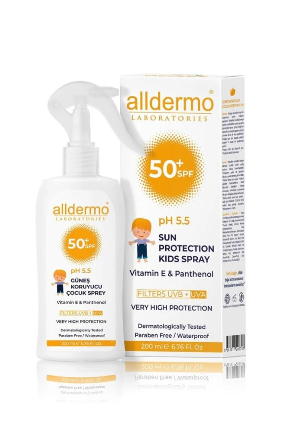 ALLDERMO SPF 50 KİDS ÇOCUK GÜNEŞ KORUYUCU SPREY 200 ML ürün görseli 1