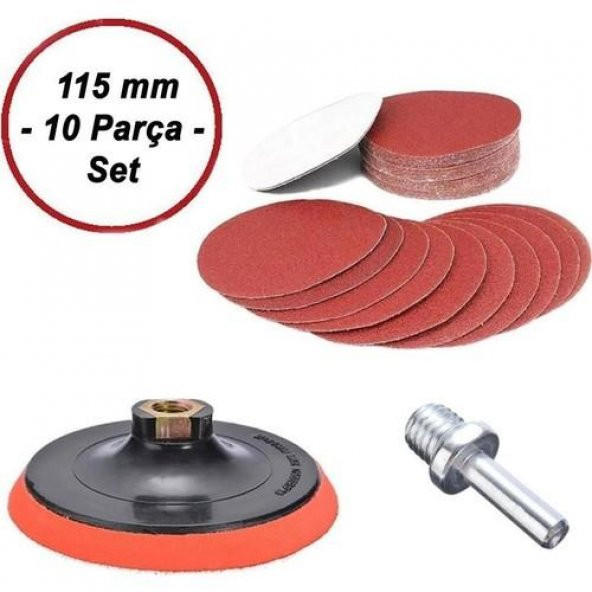 Ugr-Nikon Cırt Zımpara Seti + Matkap Aparatı 115 mm - 10 Parça (HB Set) ürün görseli 1