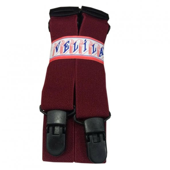 çocuk pantolon askısı bordo unisex model ürün görseli 1