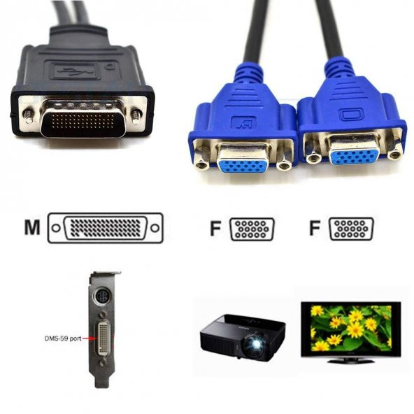 Dms-59 59 Pin Dvı-Vga Çevirici - Resim 2