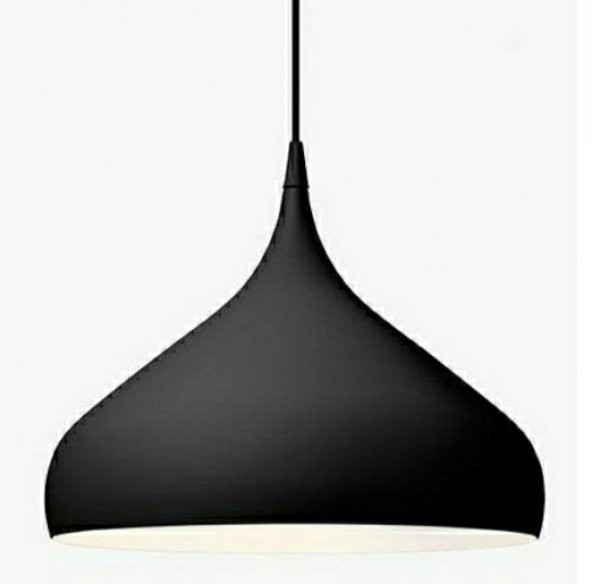 MYLİGHTS  METAL SAKKIT AVİZE  CAP 41 CM   SİYAH  İÇİ BEYAZ ürün görseli 1