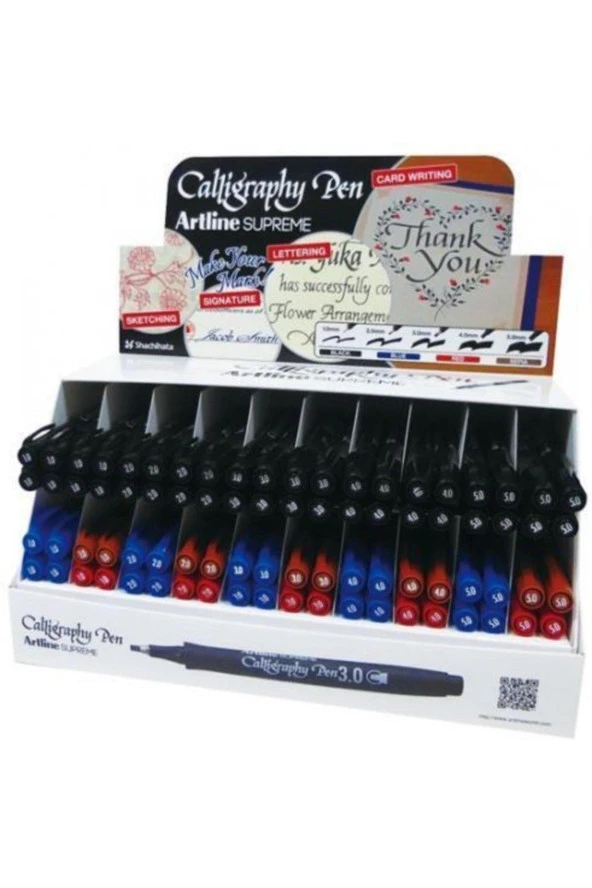 Artline Supreme Calligraphy Pen Kaligrafi Kalem Seti 80 Kalem Karışık ürün görseli 1