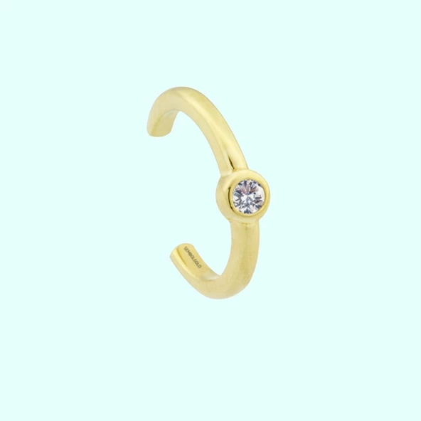 Altın Kıkırdak Küpe 14 Ayar Earcuff Tektaş ürün görseli 1
