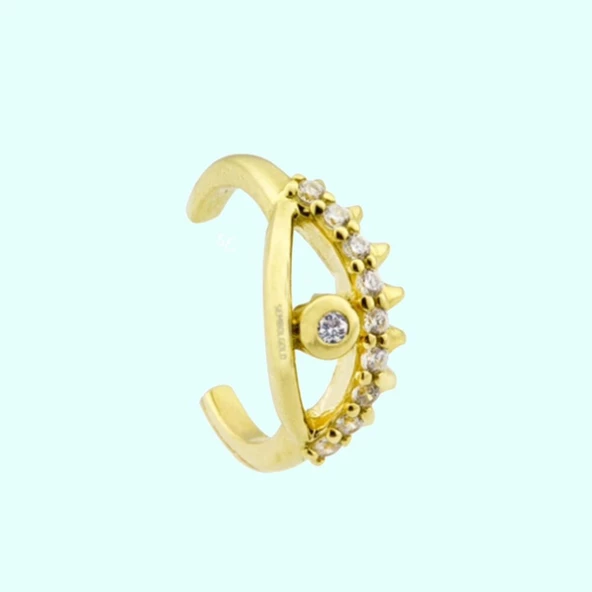 Altın Kıkırdak Küpe 14 Ayar Earcuff Göz ürün görseli 1