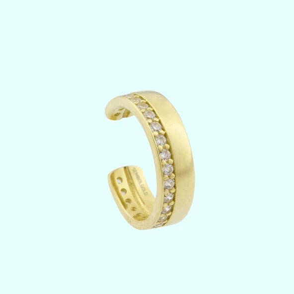 Altın Kıkırdak Küpe 14 Ayar Earcuff Taşlı ürün görseli 1