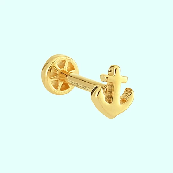 Altın Çapa Tragus Piercing 14 Ayar ürün görseli 1