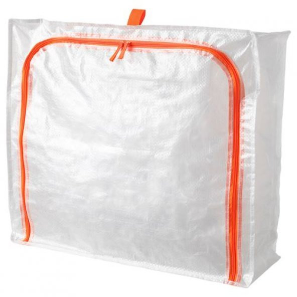 Saklama Kutusu-Hurç Fermuarlı 55x49x19 cm Beyaz -Turuncu Renk Dolap İçi Düzenleyiciler,Hurç ürün görseli 1