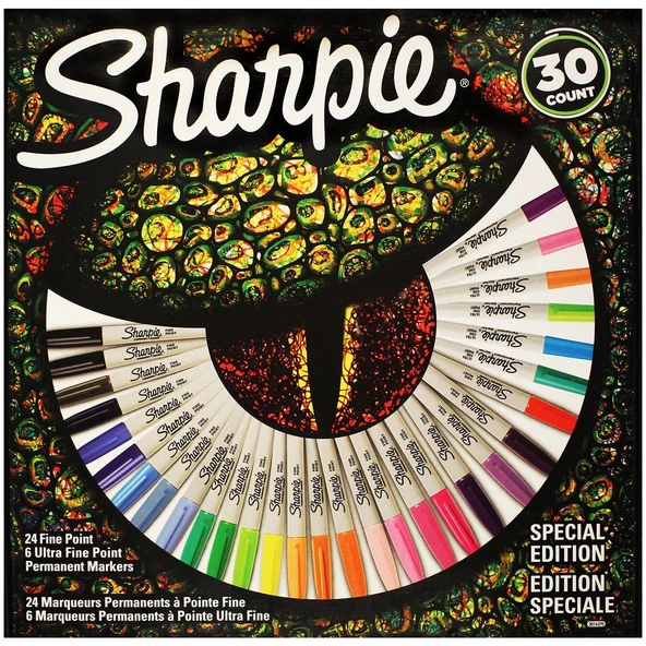 Sharpie Fine Permanent Markör 30'lu Karışık kutu Kertenkele ürün görseli 1