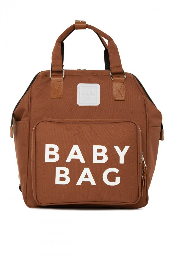Bagmori Taba Baby Bag Baskılı Cepli Anne Bebek Bakım Sırt Çantası ürün görseli 1