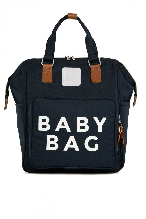 Bagmori Lacivert Baby Bag Baskılı Cepli Anne Bebek Bakım Sırt Çantası ürün görseli 1