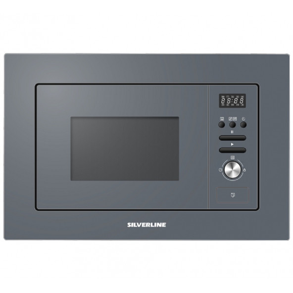 Silverline MW9018S02 Gri cam ankastre mikrodalga ürün görseli 1