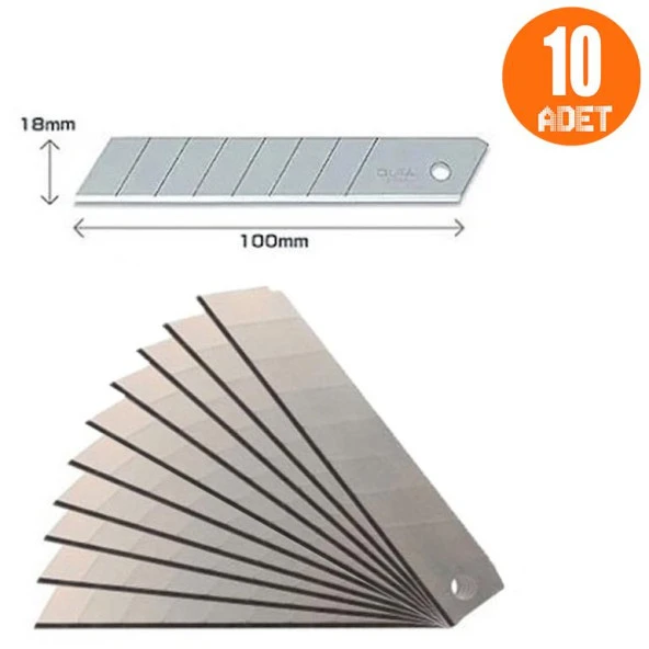 Maket Bıçağı Yedeği Ucu Kalın 18 mm Bıçak 10 Adet ürün görseli 1