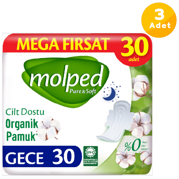 Molped Pure Soft Gece Mega Fırsat Paketi 30lu 3 Paket ürün görseli 1