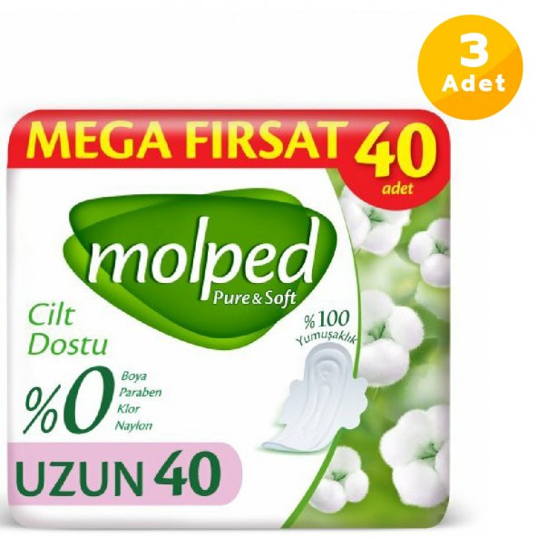 Molped Pure Soft Hijyenik Ped Uzun Mega Fırsat 36lı 3 Paket ürün görseli 1