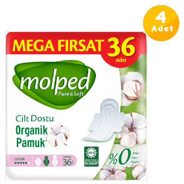 Molped Pure Soft Hijyenik Ped Uzun Mega Fırsat 36lı 4 Paket ürün görseli 1