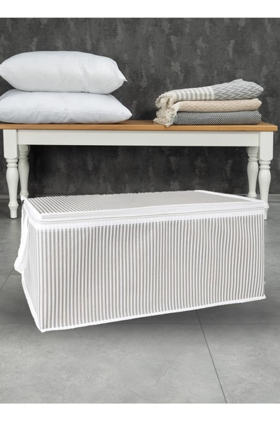 Gri Çizgili Hurç Baza Altı Hurç 30x50x20 cm ürün görseli 1