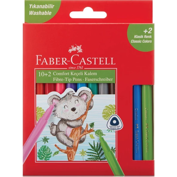 Faber-Castell Comfort Yıkanabilir Keçeli Kalem 10+2 ürün görseli 1