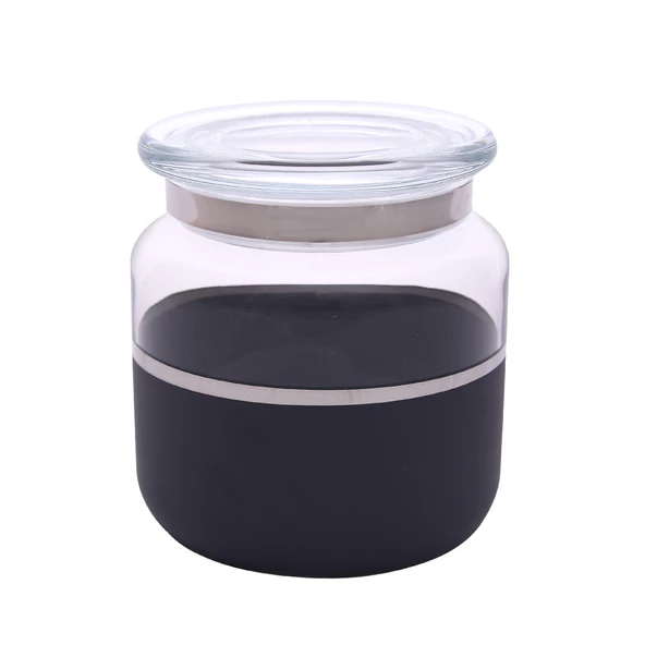 Decorium Kavanoz 10X10 Cm Vision Black Platin M06306-AB ürün görseli 1