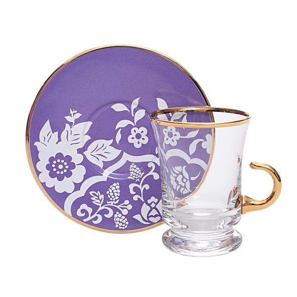 Decorium Çay Takımı Kulplu 12 Prc Lila M01746 ürün görseli 1