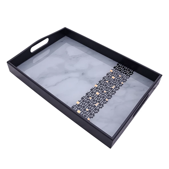 Decorium 31X46 Dikdörtgen Tepsi Monochrome Ars 4677 Ak ürün görseli 1