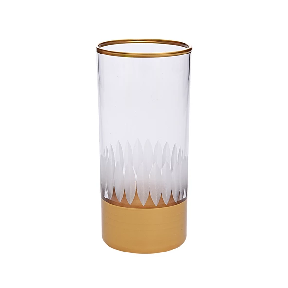 Decorium Su Bardağı Çizik Kesme Gold GD10 ürün görseli 1