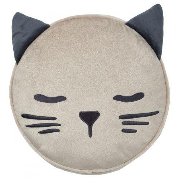 Çocuk Kırlent-Yastık Kedi Figürlü IKEA 8 Cm MeridyenDukkan Bej Renk ürün görseli 1
