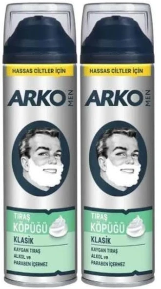 Arko Men Traş Köpüğü Klasik Hassas Ciltler 200 Ml X 2 ADET ürün görseli 1