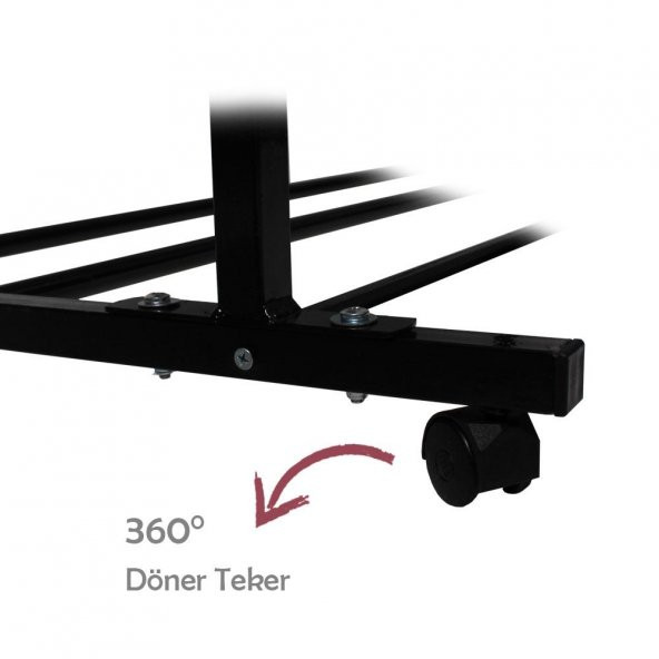 Kanat Elegant Tekerlekli Ayaklı Elbise Askısı - Resim 5