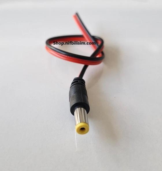 Power jack 30cm kablolu 12volt kamera enerji soketi ürün görseli 1