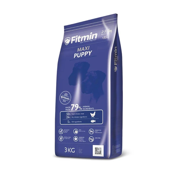 Fitmin Maxi Puppy %50 Taze Tavuk Etli Büyük Irk Yavru Köpek Maması 3 Kg ürün görseli 1
