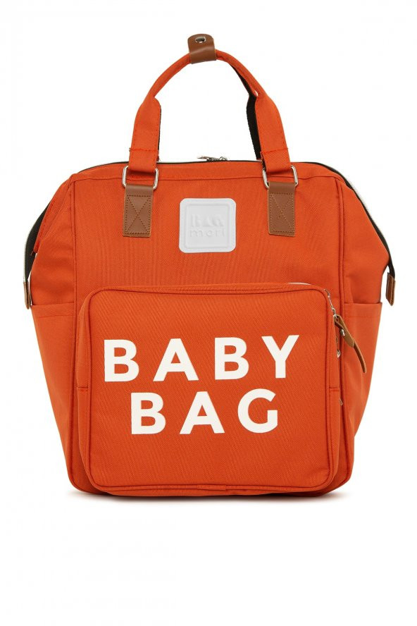 Bagmori Kiremit Baby Bag Baskılı Cepli Anne Bebek Bakım Sırt Çantası ürün görseli 1