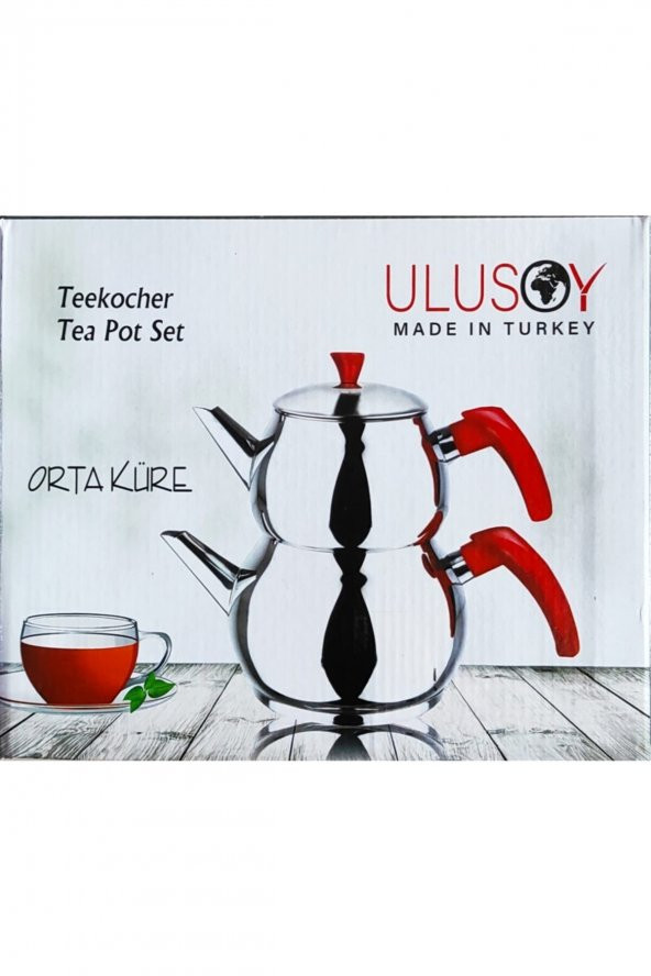 Orta Boy Küre Paslanmaz Çelik Çaydanlık - Resim 2