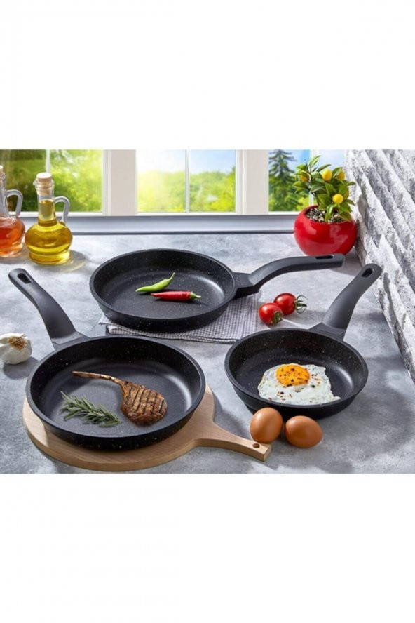 Chef Döküm Iron 3lü Tava Seti ürün görseli 1