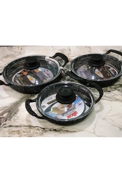 Hanımeli 6 Parça Döküm Omlet Set Sahan Set Granit ürün görseli 1