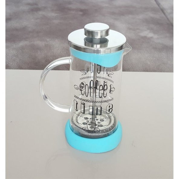 French Press Bitki Çayı Demliği Mavi 350  ml - Resim 2