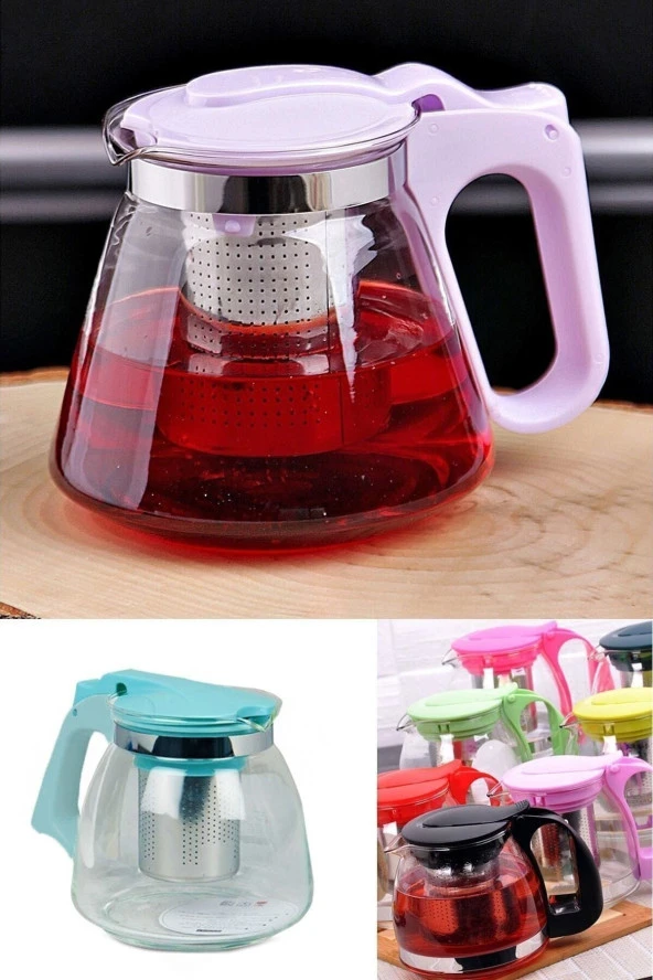 Süzgeçli Cam Demlik Tea Pot1100 Ml -çay Kahve Ve Bitki Çayı Çaydanlığı ürün görseli 1
