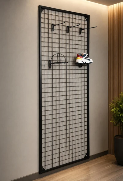 Sık Telli Tel Raf - Tel Pano Stand, Duvar Askılığı  60x120 cm ürün görseli 1