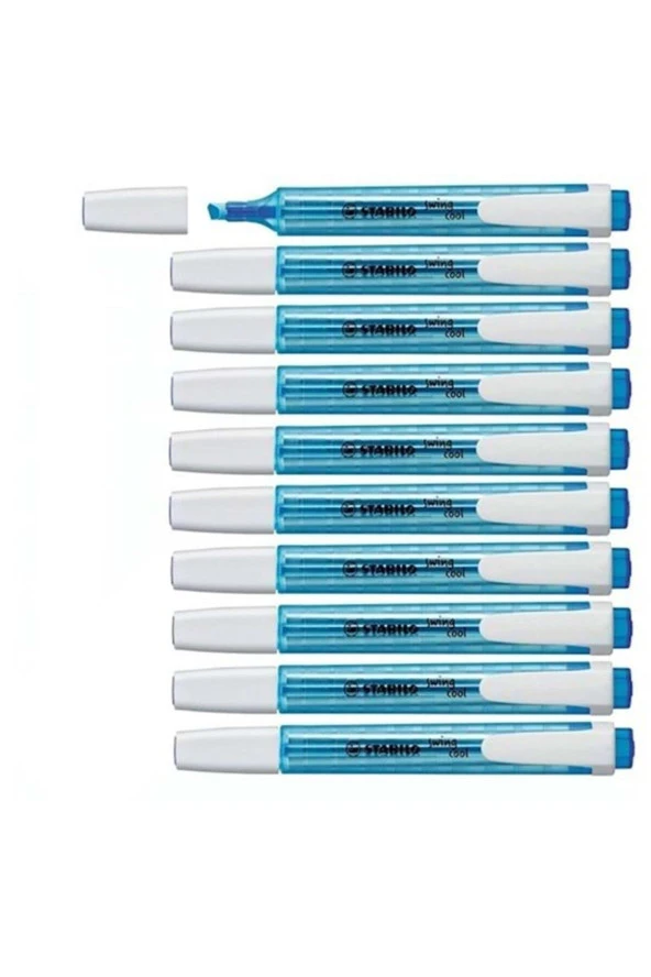 Stabilo Fosforlu Kalem Swing Cool Mavi (10 Lu Paket) ürün görseli 1