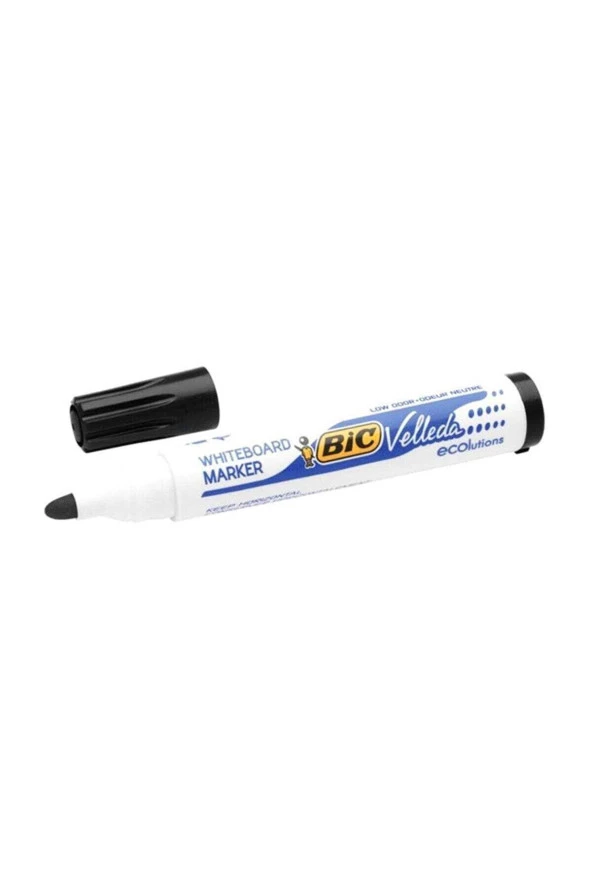Bic Beyaz Tahta Kalemi Yuvarlak Uçlu Velleda Siyah (12 Li Paket) ürün görseli 1