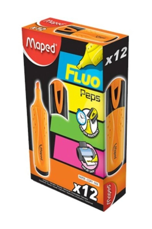 Maped Fosforlu Kalem Mono Turuncu İşaretleme Kalemi (12 Li Paket) ürün görseli 1