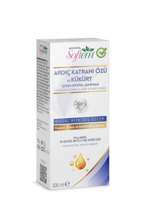 Softem Ardıç Katranı Özü ve Kükürt Bitkisel Şampuan 300 ml ürün görseli 1