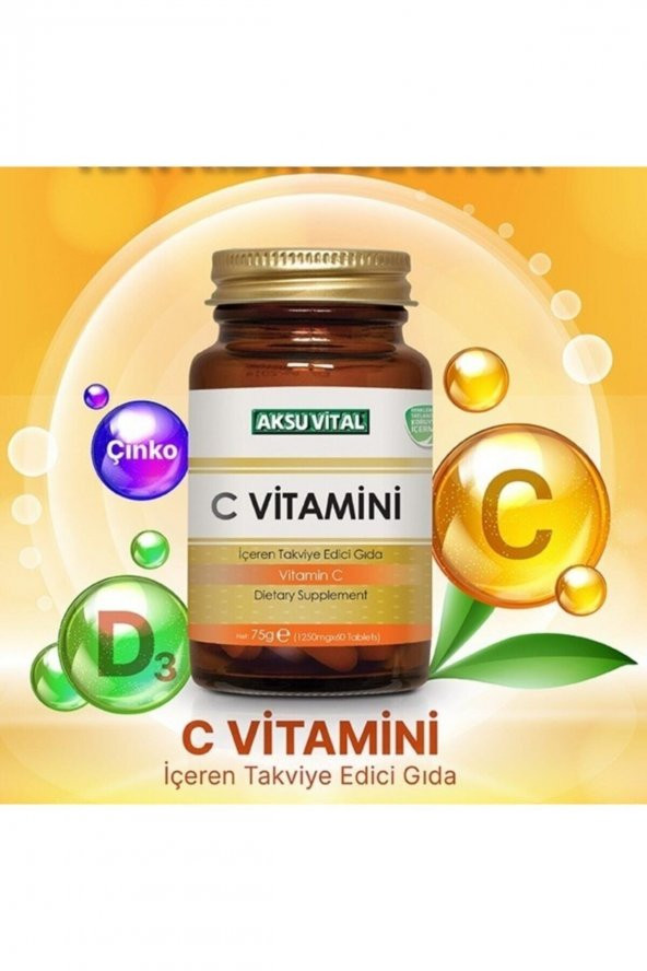 Aksu Vital C Vitamini 60 Tablet 1250 mg ürün görseli 1