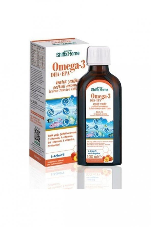 Shiffa Home Omega-3 EPA+DHA Balık Yağı Şeftali Aromalı Şurup 100 ml ürün görseli 1