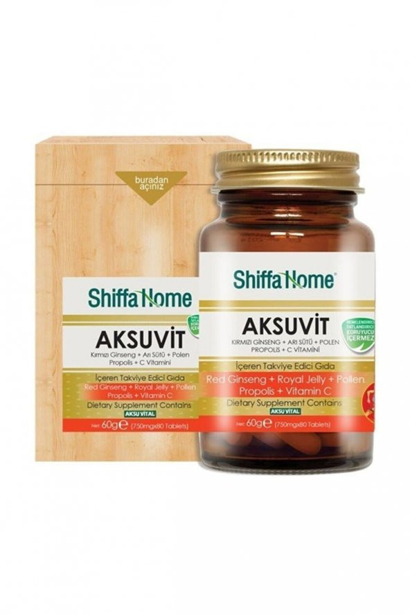 Shiffa Home Aksuvit 80 Tablet Ginseng + Arı Sütü + Polen Propolis + C vitamini ürün görseli 1