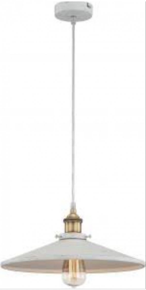 MYLİGHTS RETRO  RUSTİK  MAT BEYAZ  METAL SARKIT AVİZE 40 CM ürün görseli 1