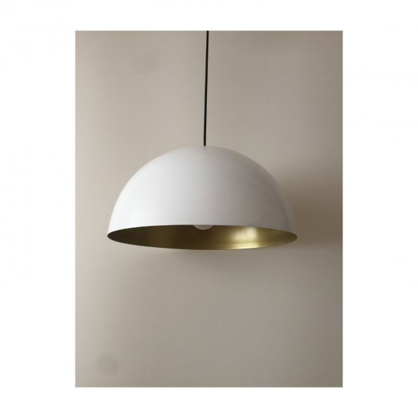 MYLİGHTS  METAL BEYAZ  İÇİ ALTIN  SARKIT AVİZE  CAP  40 CM ürün görseli 1